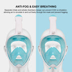 Jsdoin Snorkel Mask Full Face,180°view Design - Anti-fog, Anti-leak Technology - Sports Camera Compatible - for a Safe Adults and Kids Snorkeling Experience