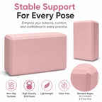 EXERZ Yoga Blocks 2pcs Gym Bricks -Comfortable Fitness Yoga Bricks, Anti-Slip, Lightweight and Travel Friendly Pilates Practice