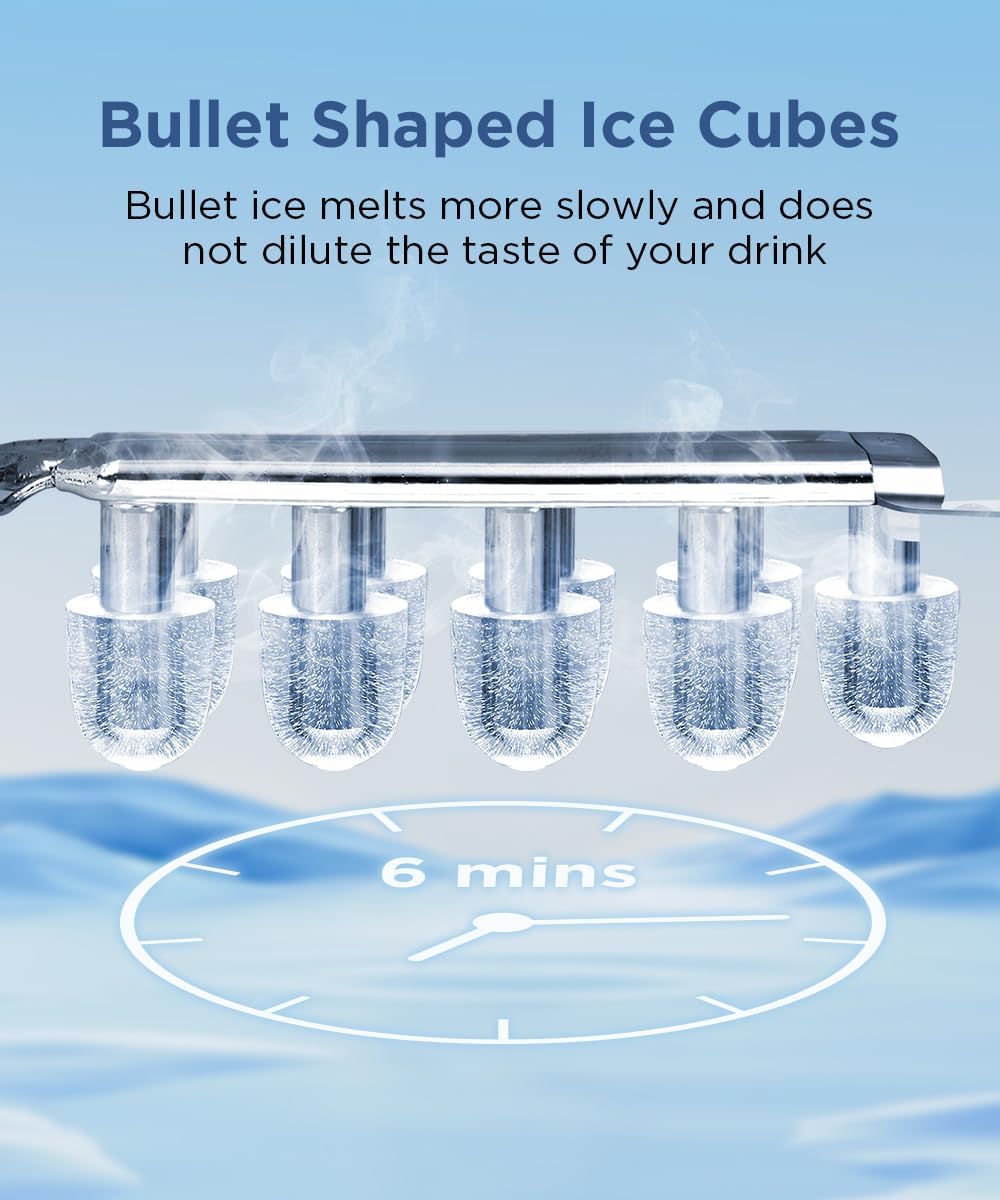 COWSAR Nugget Countertop Ice Maker, Automatic Ice Dispenser, 33 lbs/Day Chewable Pellet Ice Machine with Self-Cleaning & Measured Dispensing, Portable Ice Maker for Home, Kitchen, Office