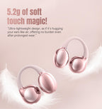 Kinglucky Clip-On Earbuds Gen 3, Open-Ear Wireless Bluetooth 6.0 Headphones with Mic, Secure Fit for Small Ears & Glasses Wearers, 50H Playtime, LED Digital Display, ENC, IPX5 Waterproof(Balck)