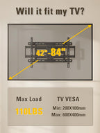 Mounting Dream Full Motion TV Wall Mount for 42-90 Inch TV up to 154lbs