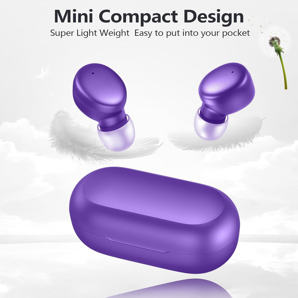 MOZOTER Mini Wireless Earbuds Bluetooth 5.3 in Ear Headphones Headsets