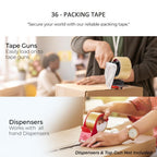 3 Rolls Clear Parcel Tape, 48mm X 66m, Strong Heavy Duty & Low Noise Packing Tape for Packing Boxes, Moving Boxes, and Secure Packaging
