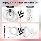 Oligei 25 Pcs Silicone Cable Ties, Cable Ties Reusable, High Elasticity Cord Wraps for Electrical Cords, Cord Organizer for Earphone, Phone Charger(Blue)