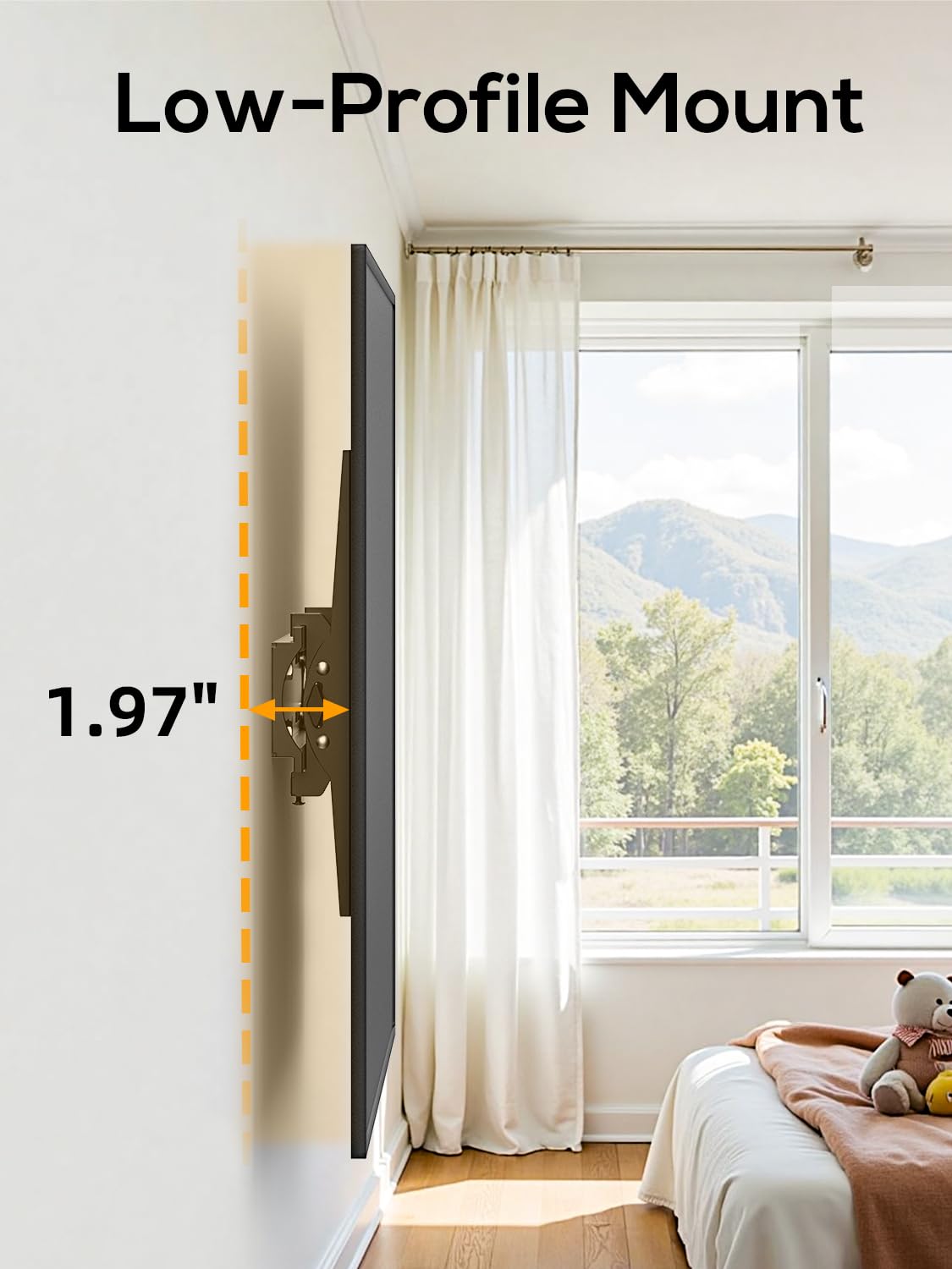 IWORKBOARD 55 65 75 85 inch Tilting TV Wall Mount for 32-90 '' TVs, Low Profile TV Mount Bracket, Safe Lock & Quick Release,Max VESA 600x400mm, 24 inch Studs,132 lbs, Fit Most 55+ 75+ 85+ 86 TVs