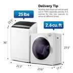 ROVSUN 25LBS Full-Automatic Washing Machine and 3.5CuFt Portable Clothes Dryer Set, Compact Laundry Washer and Dryer Combo Set with Stainless Steel Inner Tub, for Apartment, Dorms, Home