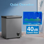 LifePlus Chest Freezer - 3.5 Cubic Feet Compact Deep Freezer Small Freezer 7 Adjustable Temperature with Removable Basket, Energy Saving Super Quiet for Garage, Office, Kitchen, or Apartment, Gray