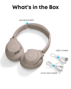 Soundcore by Anker Q20i Headphones with Protective Case, Blue, Bundle