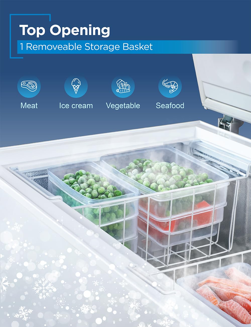 BLACK+DECKER 2.0 Cu. Ft. Compact Chest Freezer, BCFK206, White