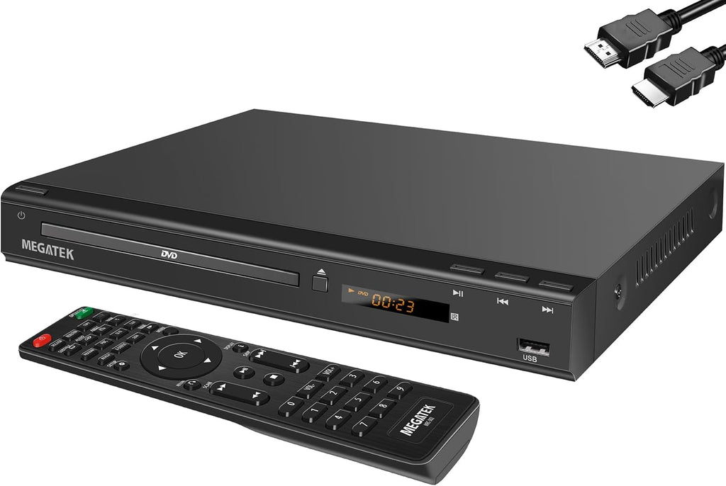 MEGATEK Region-Free DVD Player for TV with HDMI, USB & 1080p Upscaling