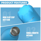 Stainless Steel Insulated Water Bottle, WATERSY Double Walled Metal Vacuum Flask Keep 24 Hrs Cold & 12 Hrs Hot Thermal Metal Sports Bottles 500ml BPA Free for Outdoor, Work, Gym, School (Black)