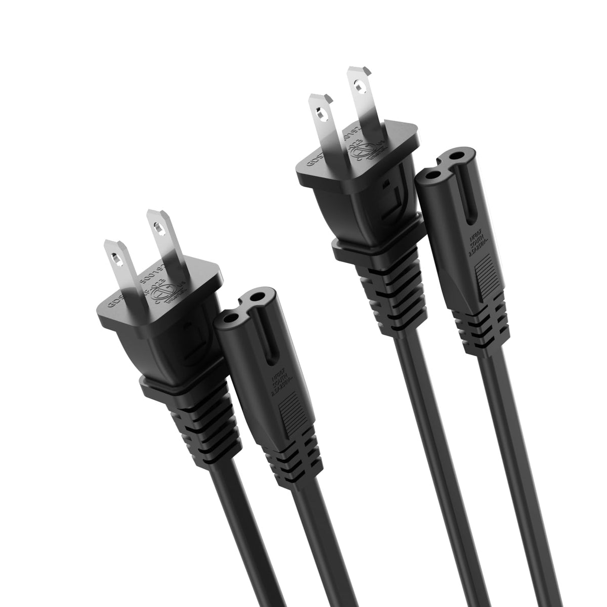 Superer 8 ft TV Power Cord Cable Fit for Samsung LG TCL Sony Apple Insignia Sharp Toshiba JVC Hisense Roku 4k 8k Smart LED LCD HD, Universal IEC C7 Figure 8 2 Prong Replacement AC Cables, ETL Listed