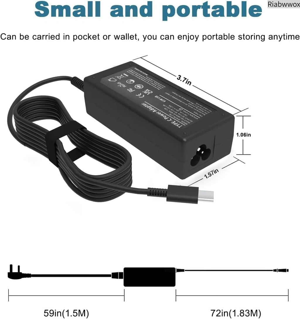 Universal 65W USB C Laptop Charger Compatible with Lenovo Thinkpad