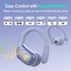 Aptkdoe Wireless Earbuds 75H Bluetooth 5.4 Sport Headphones with Earhooks