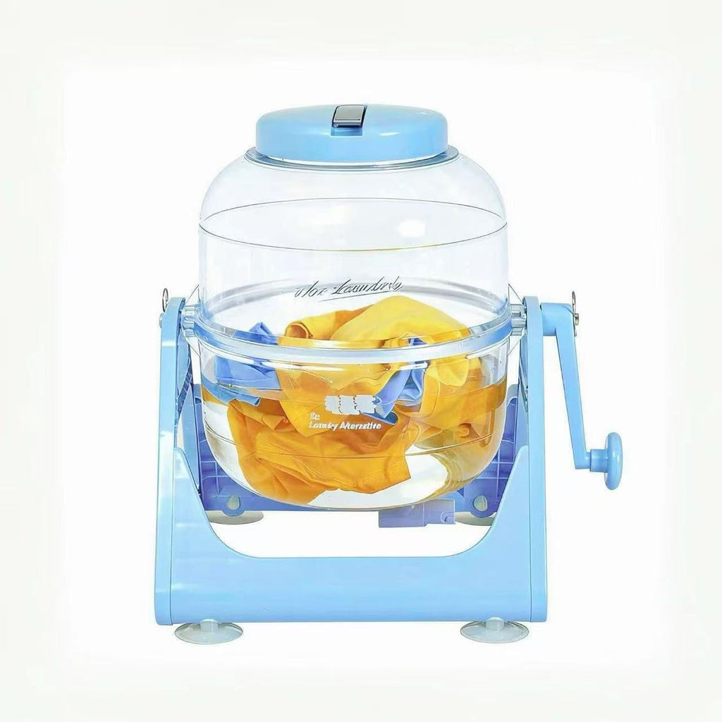 WonderWash Portable Washing Machine for Apartment & Tiny Spaces - Manual Hand Clothes Washer with Retro Design - Clean Laundry Anywhere with Our Countertop, Non-Electric, Small Washer - Blue