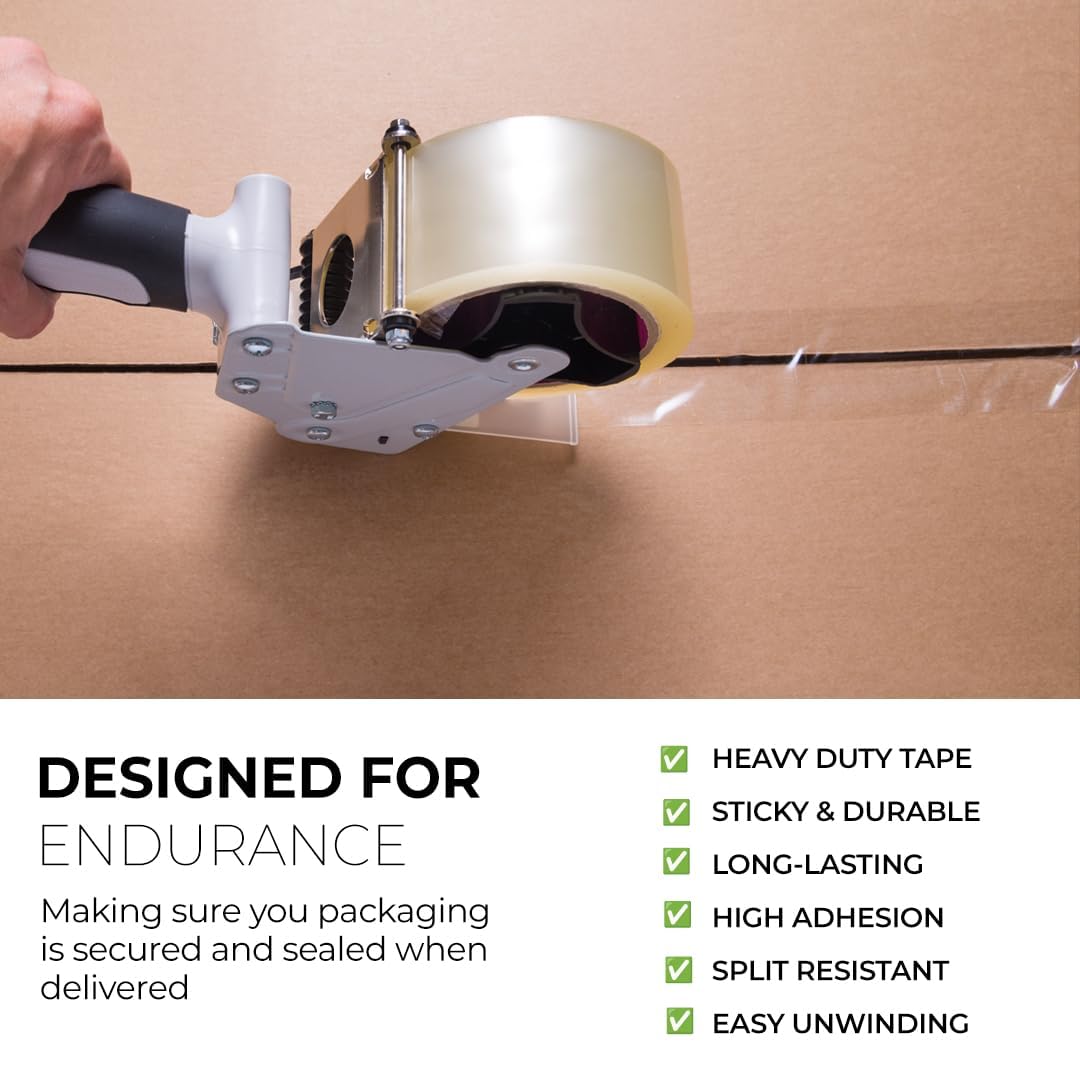 3 Rolls Clear Parcel Tape, 48mm X 66m, Strong Heavy Duty & Low Noise Packing Tape for Packing Boxes, Moving Boxes, and Secure Packaging