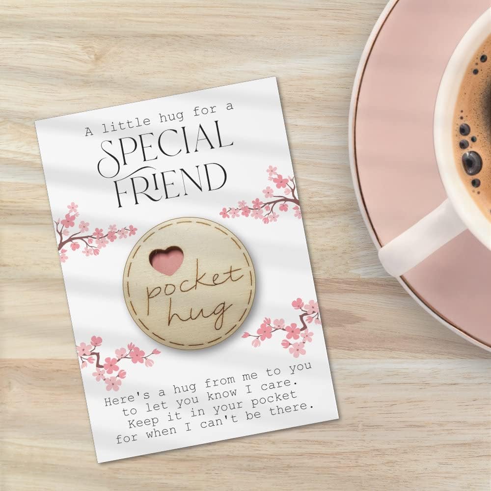 Pocket Hug Gift For Friend | Wooden Special Friendship Token For Her | TKF