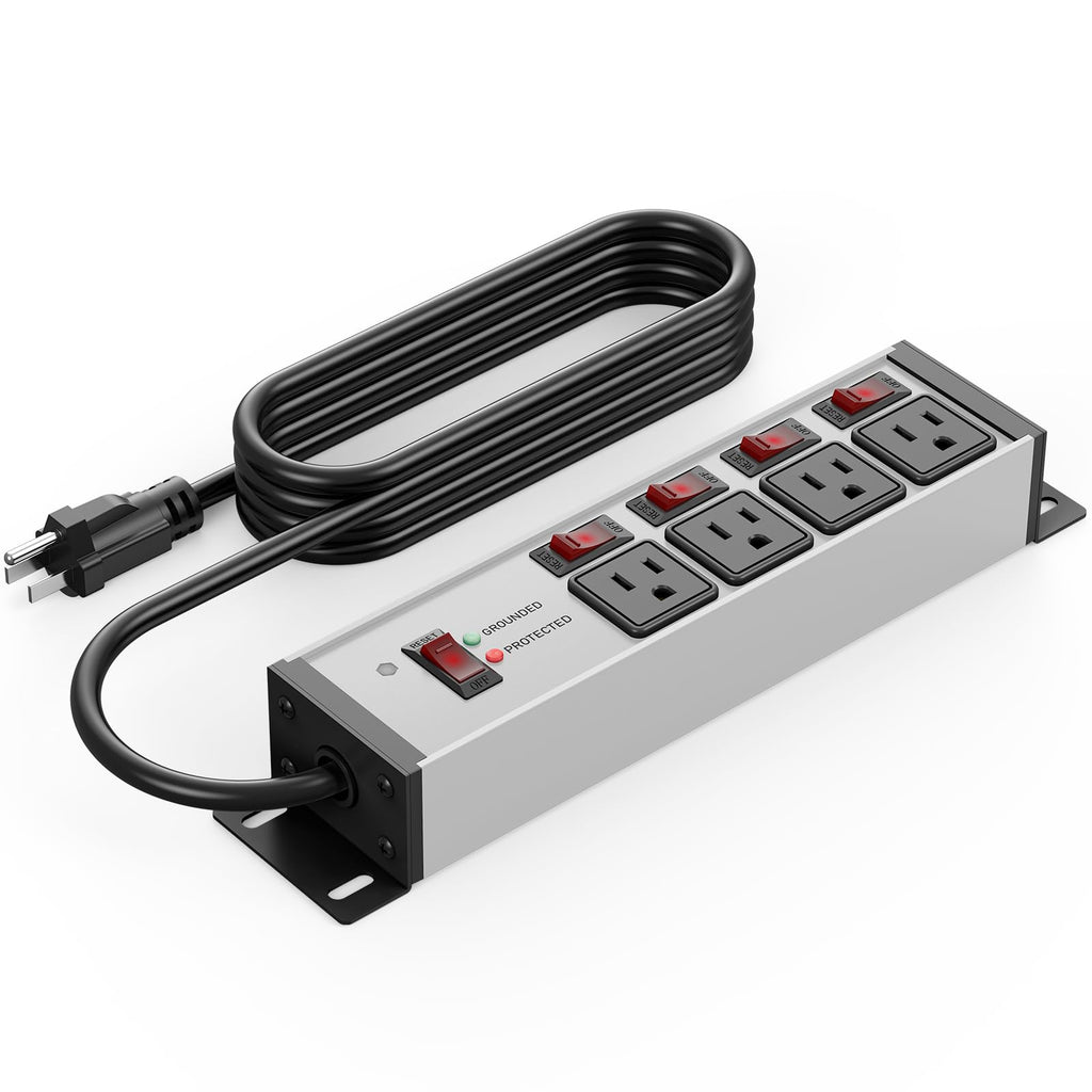 CCCEI 12 Gauge Heavy Duty Surge Protector, Black, 6FT, 1