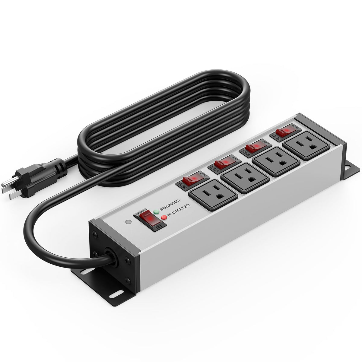 CCCEI 12 Gauge Heavy Duty Surge Protector, Black, 6FT, 1