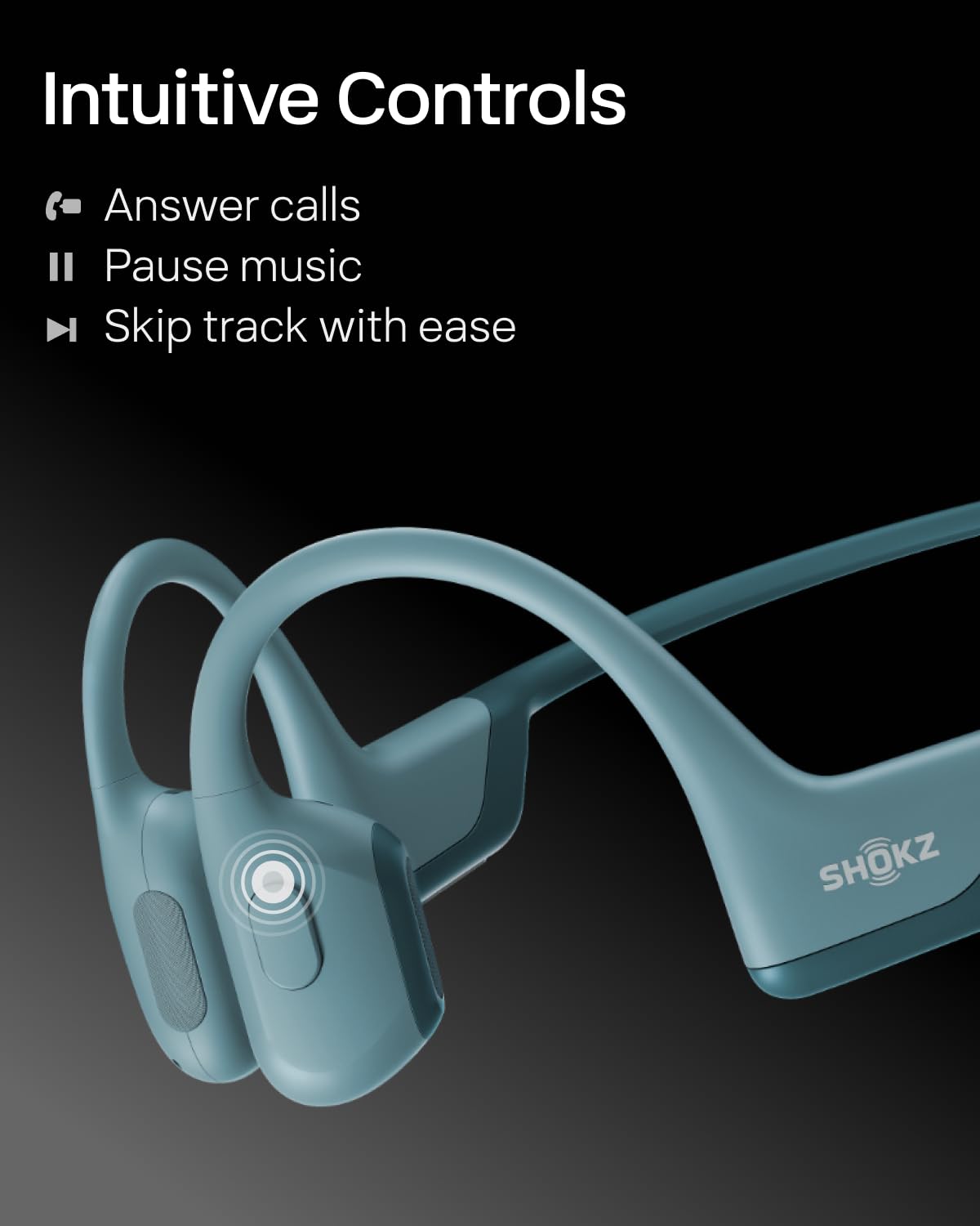 SHOKZ OpenRun Pro - Open-Ear Bluetooth Bone Conduction Sport Headphones - Sweat Resistant Wireless Earphones for Workouts and Running with Premium Deep Base - Built-in Mic, with Hair Band