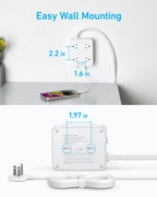Anker Power Strip with 2000J Surge Protector, 10ft Outlet Extender, 20W 8AC