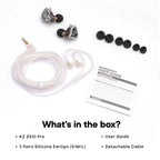 Linsoul KZ ZS10 Pro, 4BA+1DD 5 Driver in Ear Monitor, HiFi Wired Earbuds, Gaming Earbuds, Hybrid IEM Earphones with Stainless Steel Faceplate, Detachable Cable for Musician(with Mic, Dark Black)