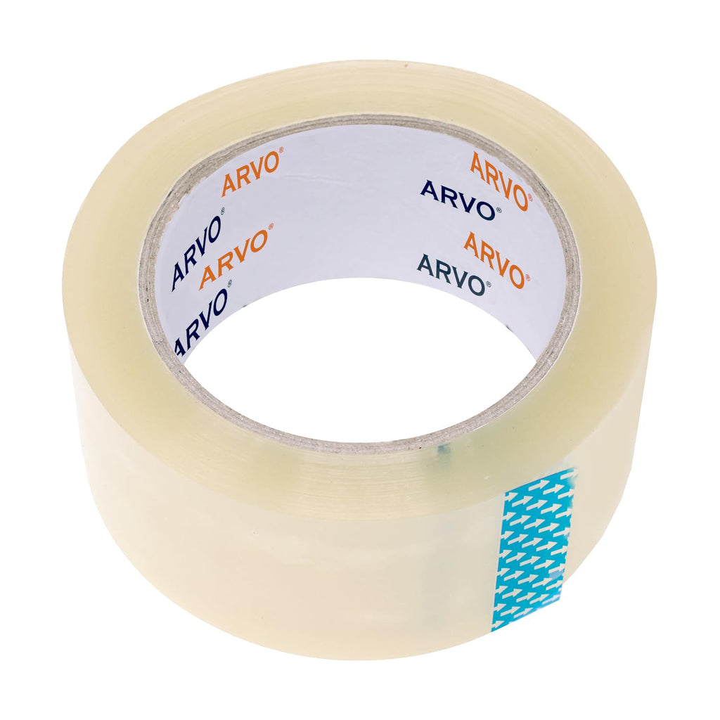 ARVO Clear Packing Tape 6 Rolls with Low Noise (48mm x 60m) - Durable Parcel Sealing Tape for Packing Boxes, Secure Packaging for Moving House