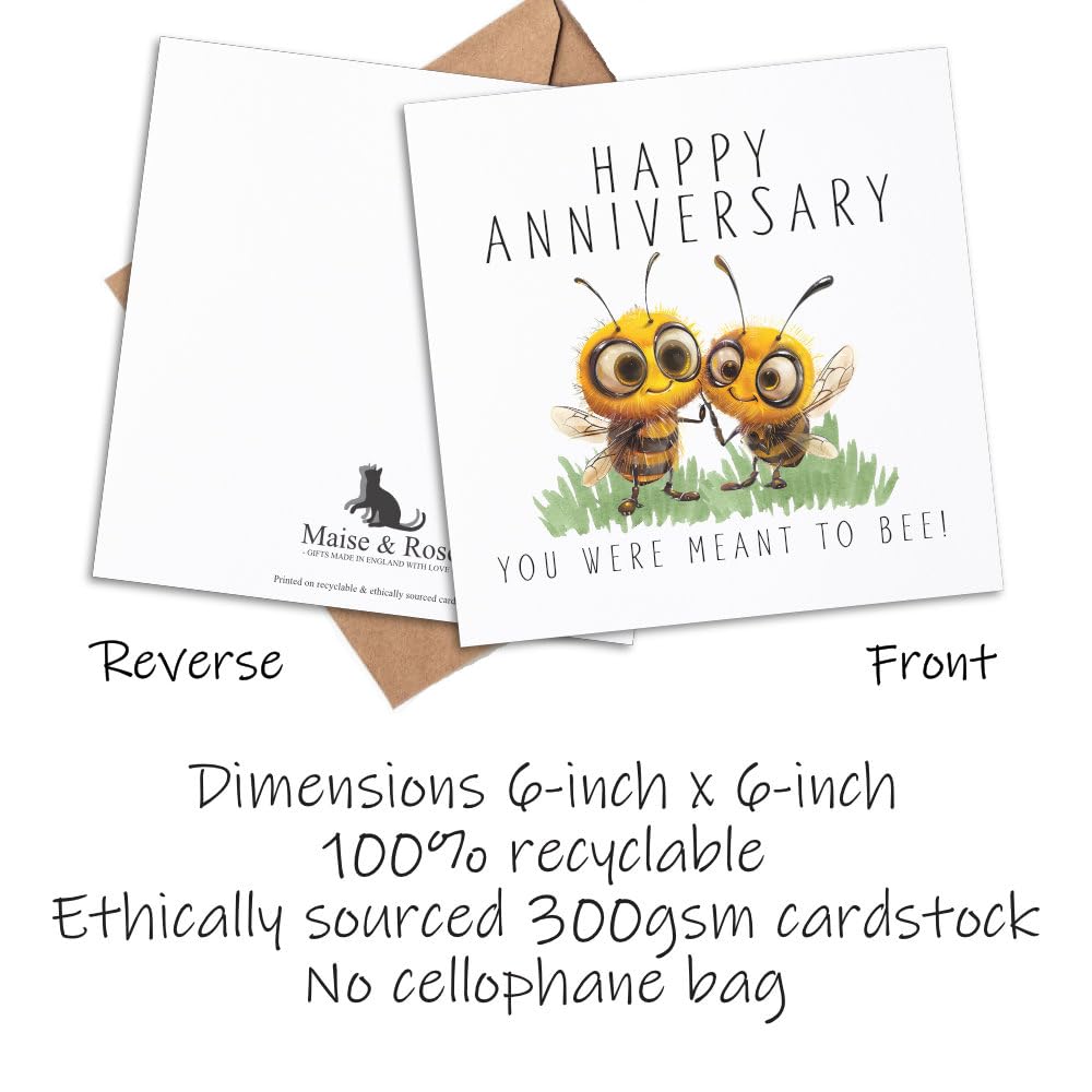 Maise & Rose Anniversary Card For a Special Couple You Were Ment To Be 175