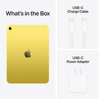 Apple iPad 11-inch: A16 chip, 11-inch Model, Liquid Retina Display, 128GB, Wi-Fi 6, 12MP Front/12MP Back Camera, Touch ID, All-Day Battery Life — Yellow with AppleCare+ (2 Years)