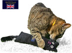 British-Made Refillable Catnip Kicker Toy – 50cm Plush Black Cat with Front Pocket & Bonus Catnip Refill Bag – Freshly Made in the UK, Durable & Eco-Friendly Fun (Black, Catnip, Refillable Cat Kicker)