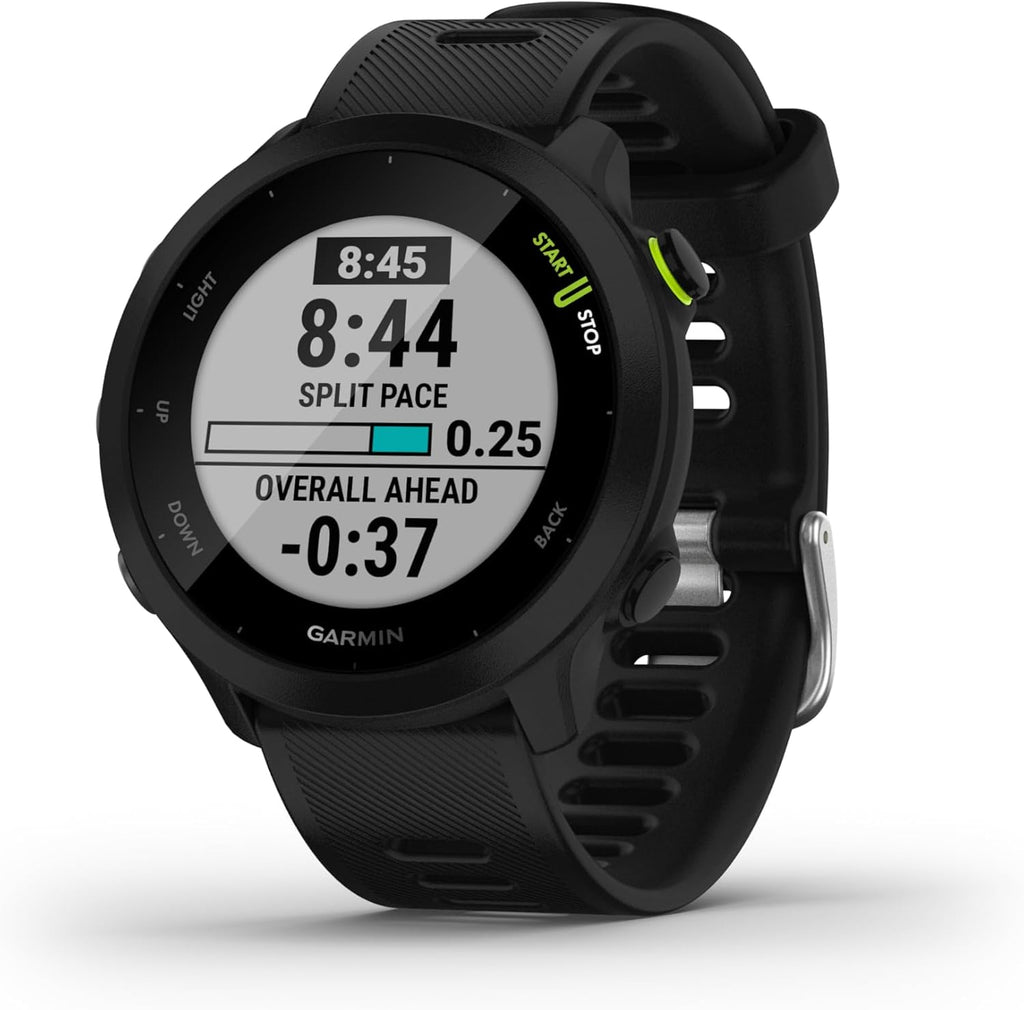 Garmin Forerunner 55 Easy to Use Lightweight GPS Running Smartwatch, Running and Training Guidance, Safety and Tracking Features included