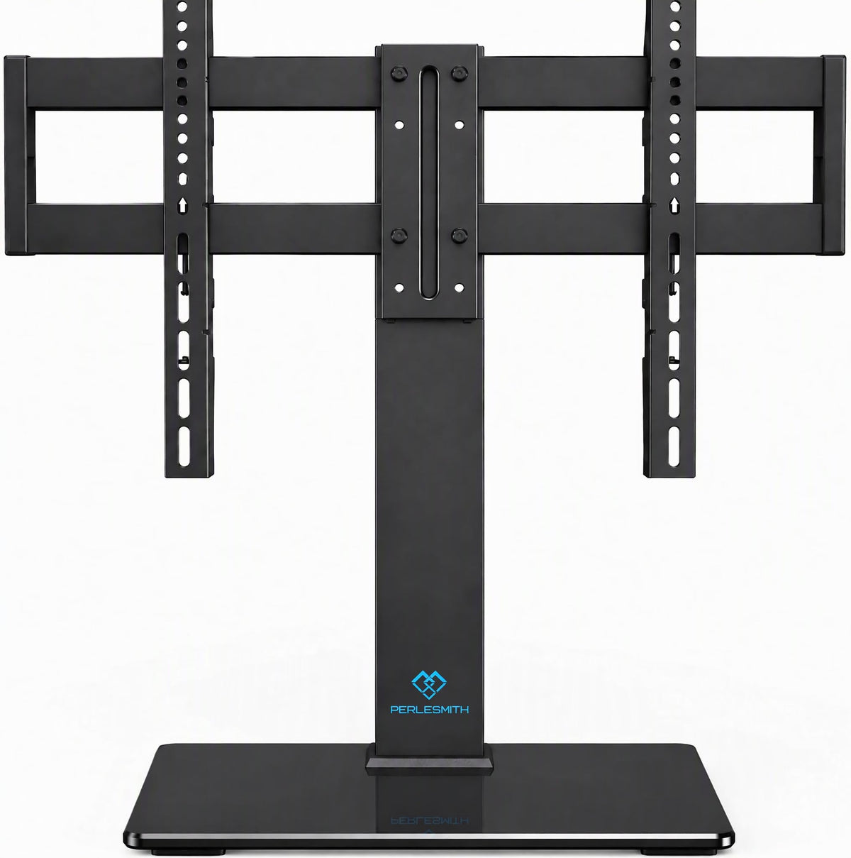 PERLESMITH Universal Swivel TV Stand for 24-60 inch TVs up to 99 lbs, 12 Height Adjustable Table Top TV Stand, TV Base Stand with Tempered Glass Base, Max VESA 400x400mm, PSTVS33