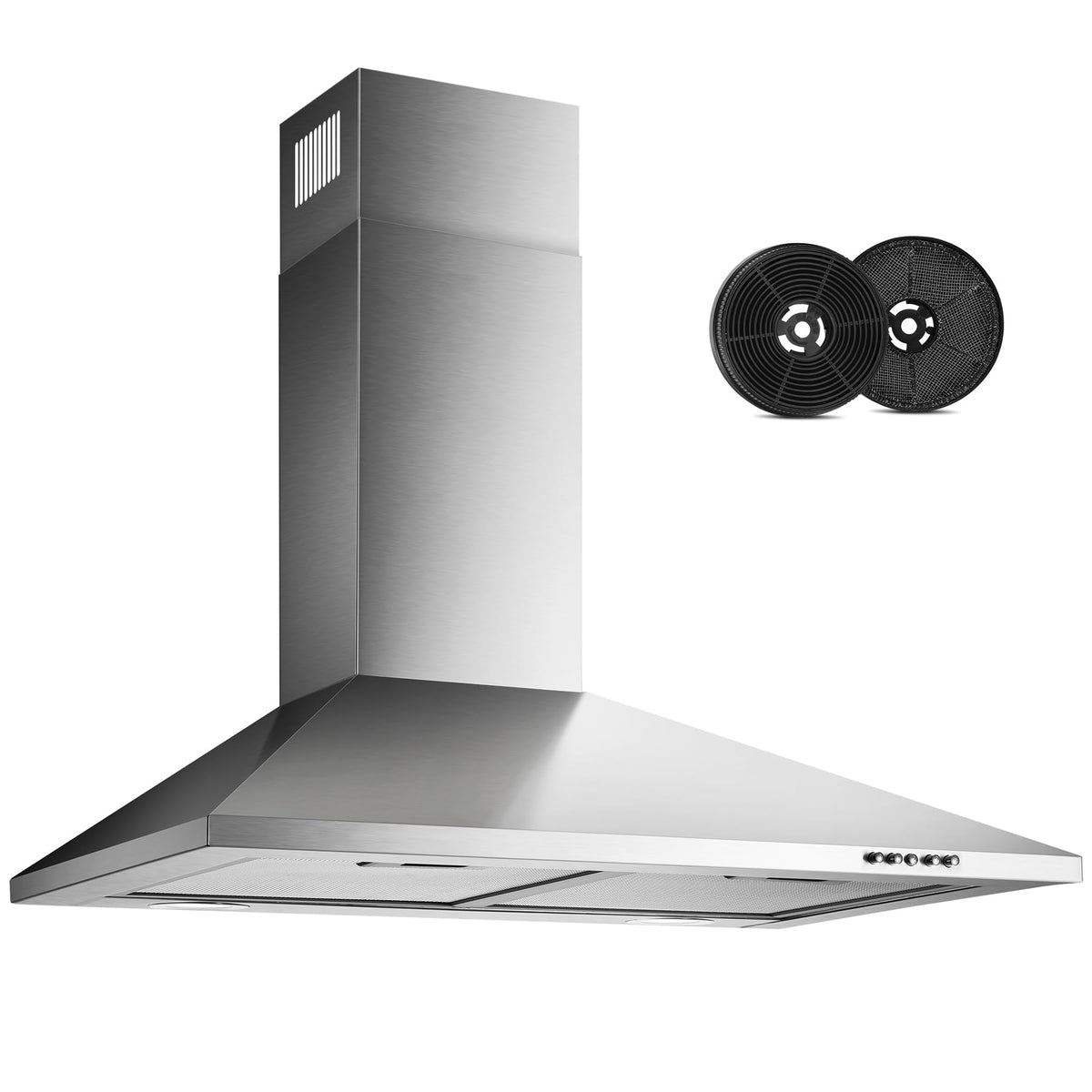 24 inch Range Hood, Ducted/Ductless Range Hood 450CFM, Wall Mount