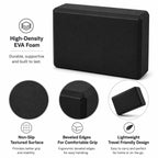 EXERZ Yoga Blocks 2pcs Gym Bricks -Comfortable Fitness Yoga Bricks, Anti-Slip, Lightweight and Travel Friendly Pilates Practice
