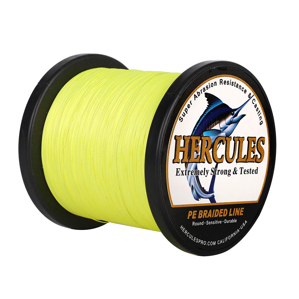 Hercules Braided Fishing Line 4 Strands 100m-2000m 6lb-100lb Super Strong PE Fishing Wire Multifilament Fishing Lines for Saltwater & Freshwater Fishing