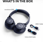 Soundcore by Anker Q20i Headphones with Protective Case, Blue, Bundle