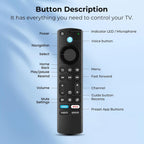 Replacement Remote for Fire Smart TV, with Voice Control