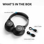 Soundcore by Anker Q20i Headphones with Protective Case, Blue, Bundle