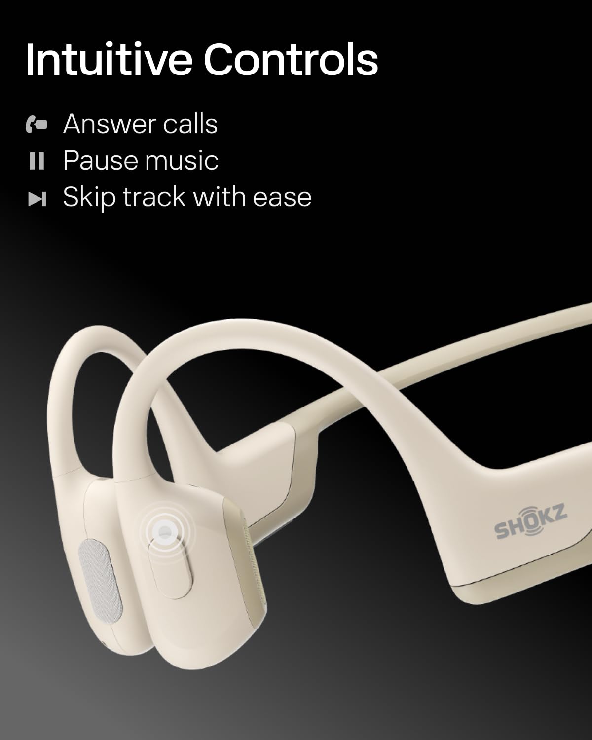 SHOKZ OpenRun Pro - Open-Ear Bluetooth Bone Conduction Sport Headphones - Sweat Resistant Wireless Earphones for Workouts and Running with Premium Deep Base - Built-in Mic, with Hair Band