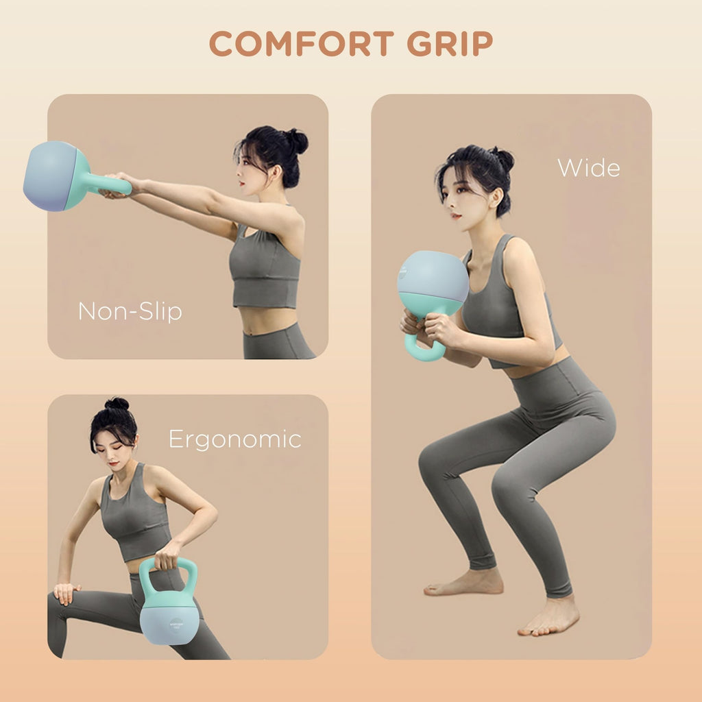 SPORTNOW 4/6/8/10/12kg Soft Kettlebell with Non Slip Handle Grey