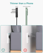 Flat Plug Power Strip, Ultra Thin Flat Extension Cord - 12 Outlets 3 Sides