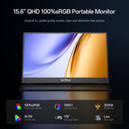 InnoView Portable Monitor, 15.6 Inch FHD 1080P HDMI USB C Second External Monitor for Laptop, Desktop, MacBook, Phones, Tablet, PS5/4, Xbox, Switch, Built-in Speaker with Protective Case