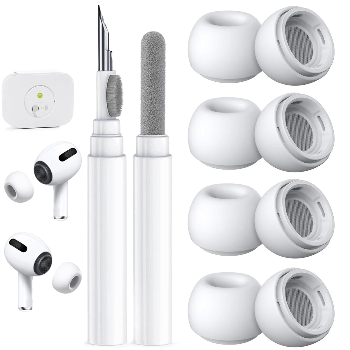 5 Pairs Replacement Ear Tips for AirPods Pro 3 (White)