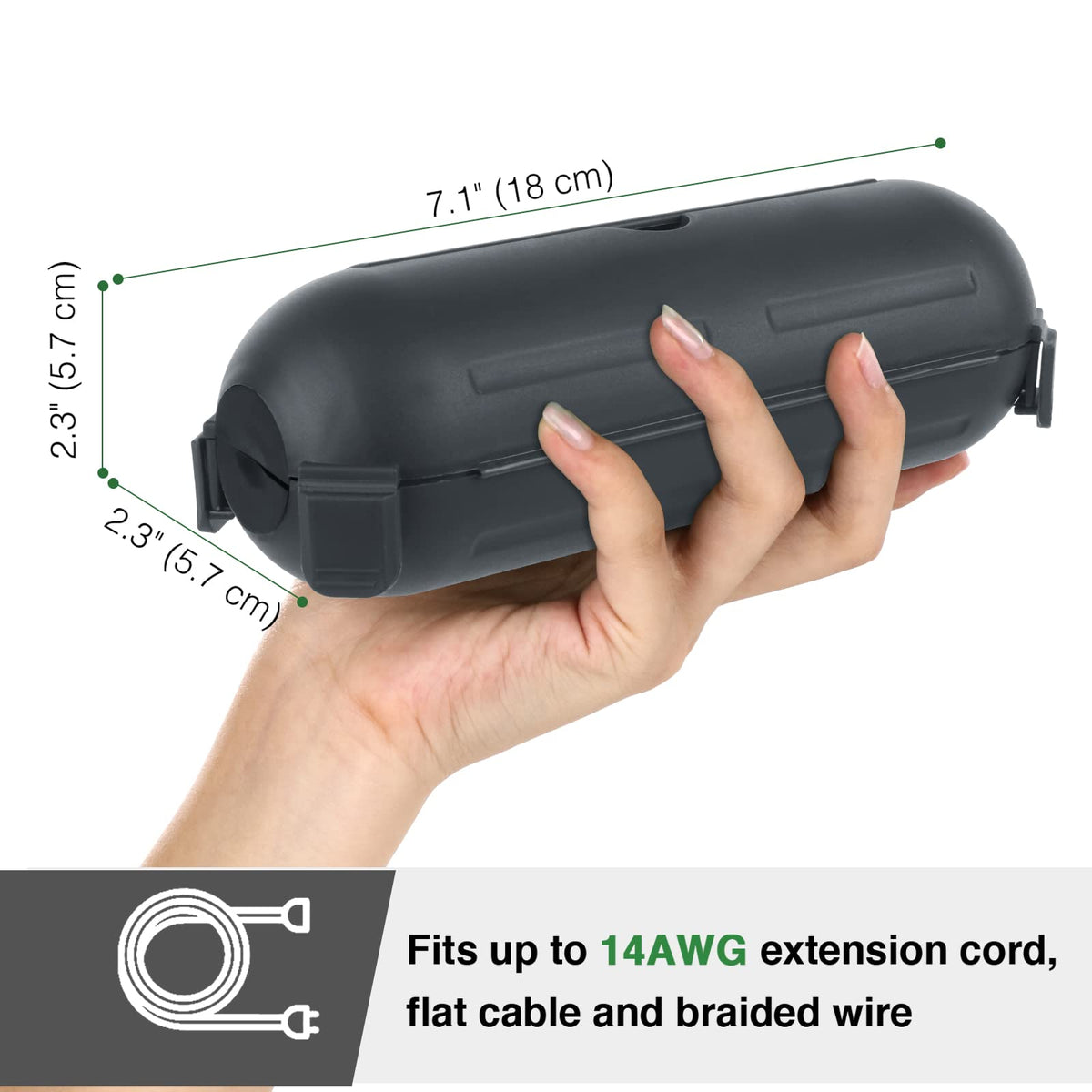 [3 Pack] Flemoon Outdoor Extension Cord Safety Cover with Waterproof Seal