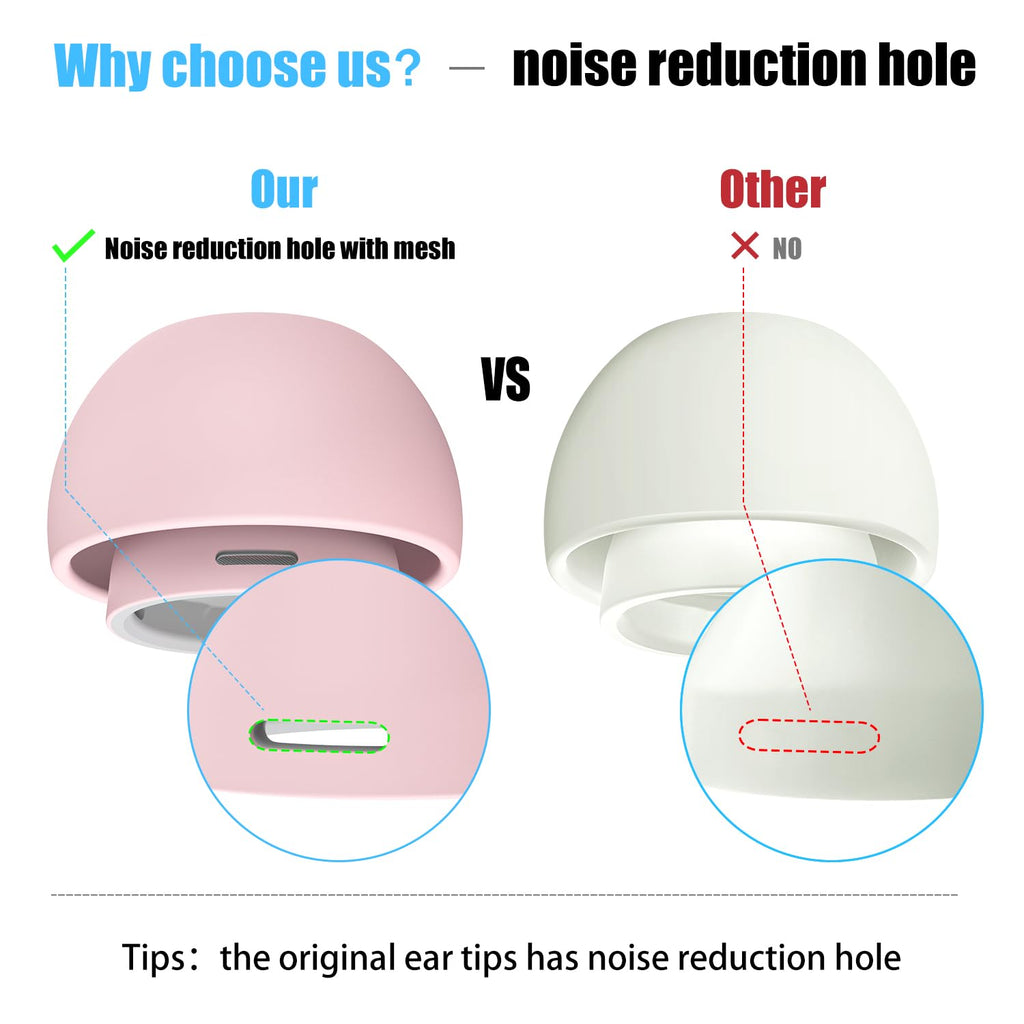 3 Pairs Replacement Ear Tips for AirPods Pro 2nd & 1st(Small, Black)