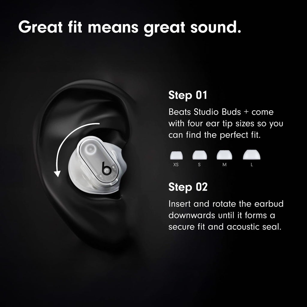 Beats Studio Buds + | True Wireless Noise Cancelling Earbuds, Enhanced Apple & Android Compatibility, Built-in Microphone, Sweat Resistant Bluetooth Headphones, Spatial Audio - Black/Gold