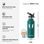 Sparrow Insulated Water Bottle W/Straw -Metal Water Bottles-500ml&750ml&1L
