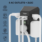 Multi Plug Wall Outlet Surge Protector with 6-Outlet & 4 USB Ports(2USB-C)