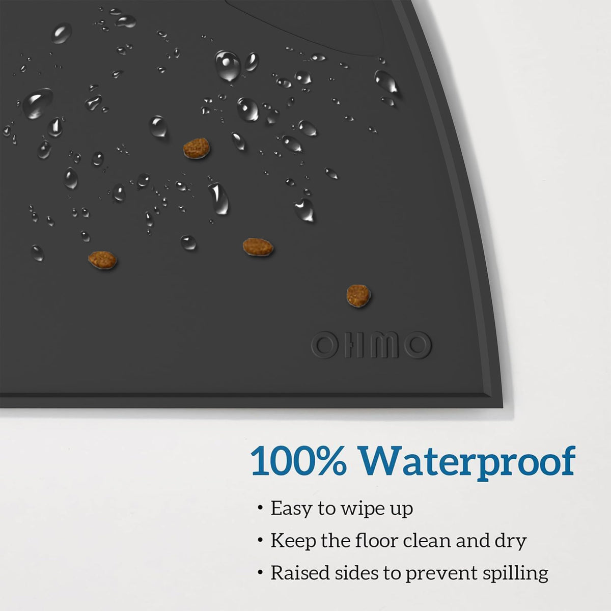 OHMO Silicone Cat Food Mat for Food&Water Bowls, 46x25cm, Honey