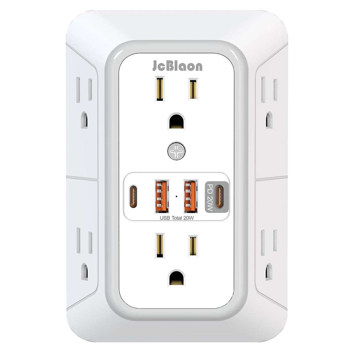 3 Pack Surge Protector Outlet Extender, 6 Outlet Splitter with 4 USB Ports (2 USB C), Multi Plug Wall Outlet 1050J Power Strip, USB Wall Charger for Home Office Kitchen Travel-ETL